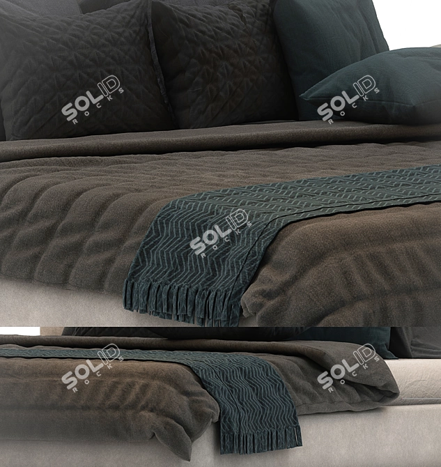 Modern Bed with Vray Render 3D model image 3