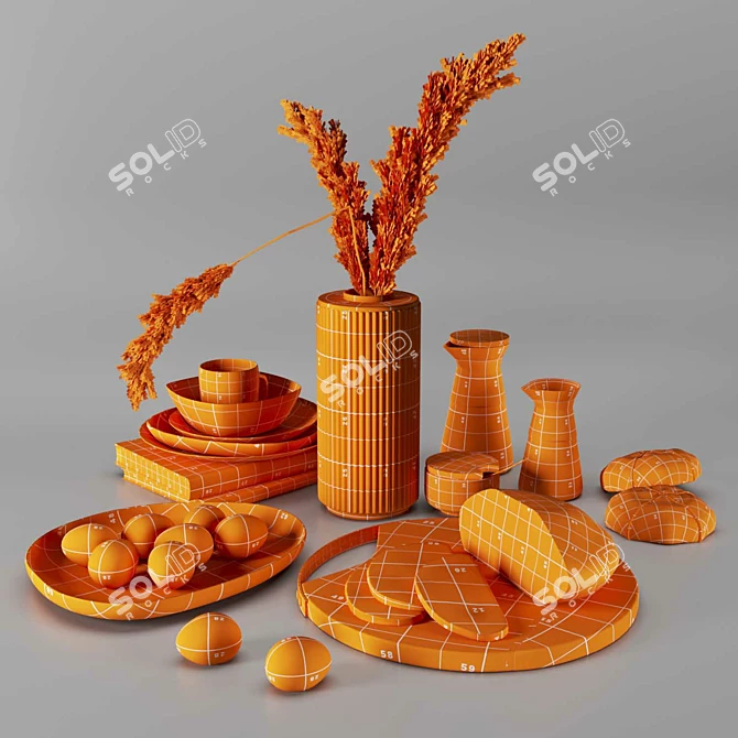 Modern Kitchen Accessory Set 3D model image 6