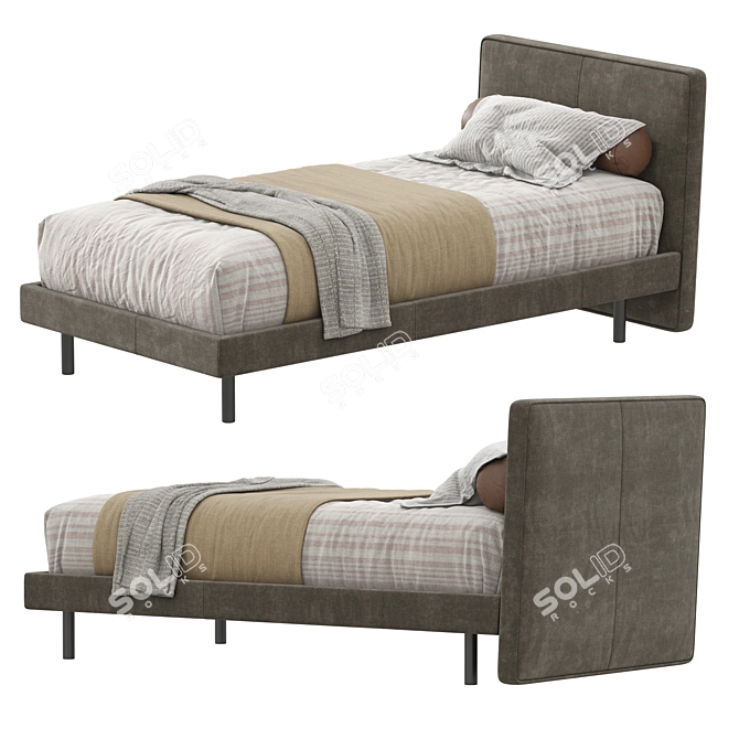 Elegant Single Bed by Pianca 3D model image 2