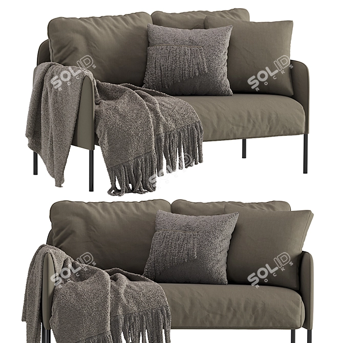 Modern Gray GLOSTAD Sofa 3D model image 1