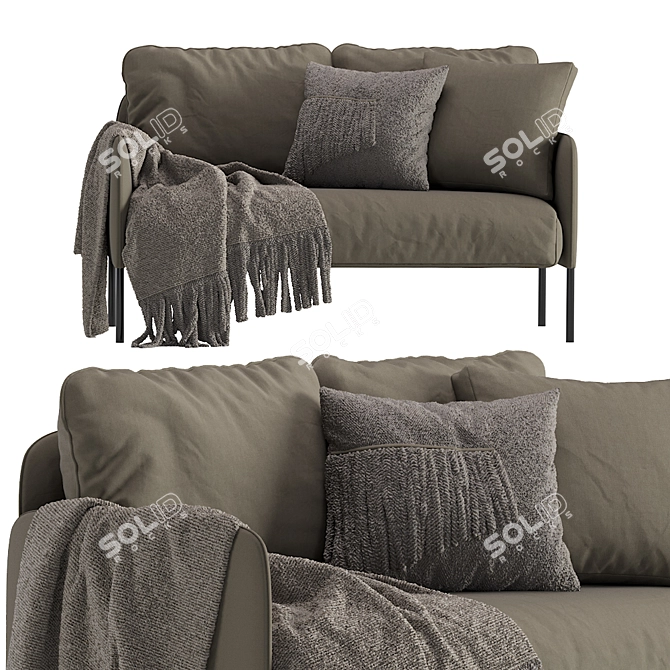 Modern Gray GLOSTAD Sofa 3D model image 2