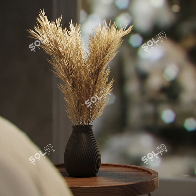 Elegant Dried Wheat & Pampas Set 3D model image 2