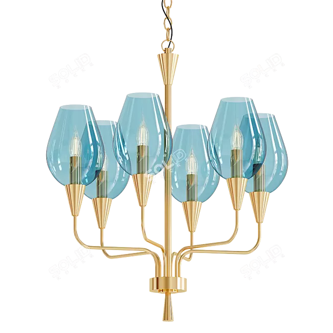 Elegant Viola Chandelier 3D model image 1