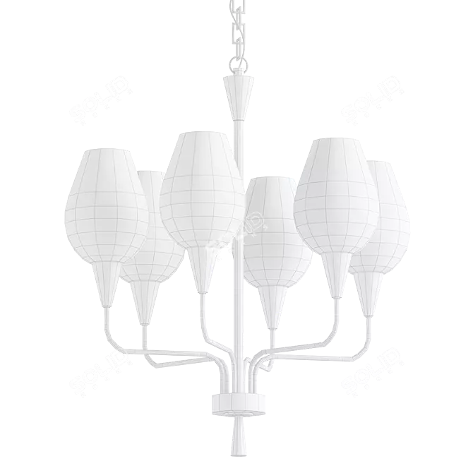 Elegant Viola Chandelier 3D model image 2