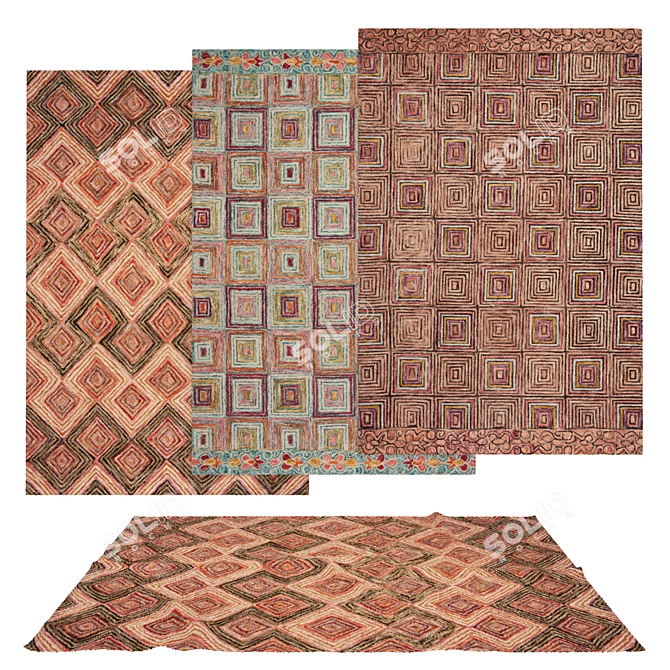 Variety Collection: 6 Rugs with VRayFur & Displacement 3D model image 1