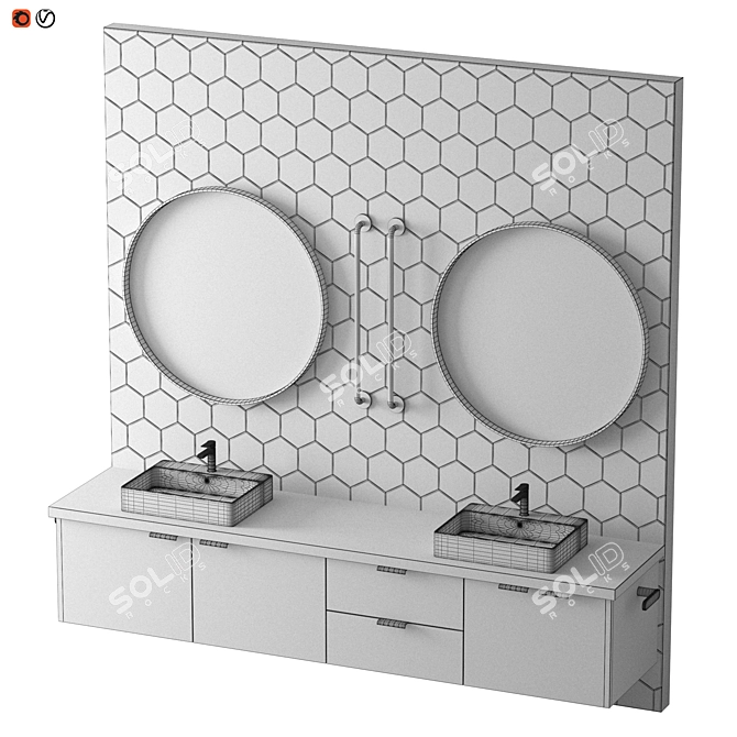 Modern 3D Bathroom Design 3D model image 2