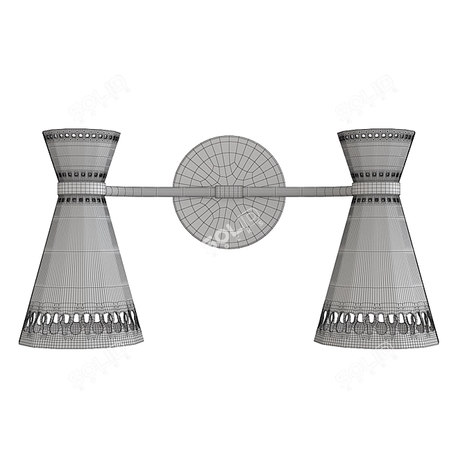 Modern Double Arm Wall Sconce 3D model image 2