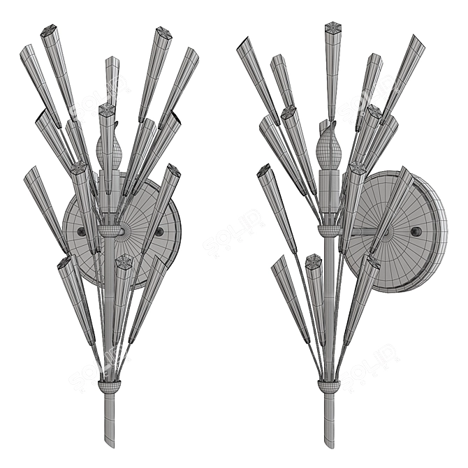 Luminous Crystal Wand Wall Sconce 3D model image 2