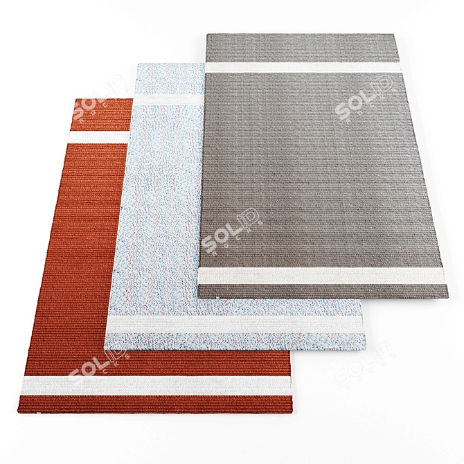 Random Set of 4 Carpets 3D model image 1