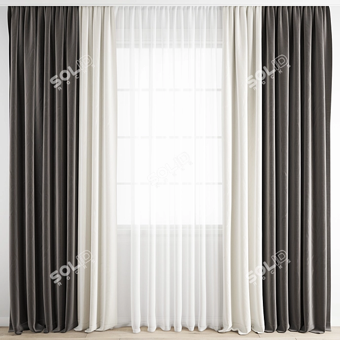 Polygonal Curtain Model 3D model image 1