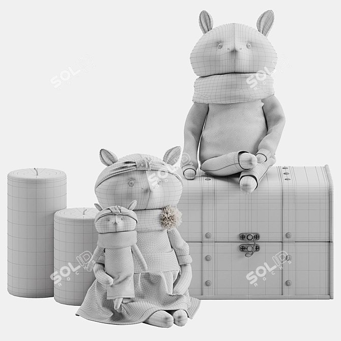 Famary Friends Soft Toy Set 3D model image 5