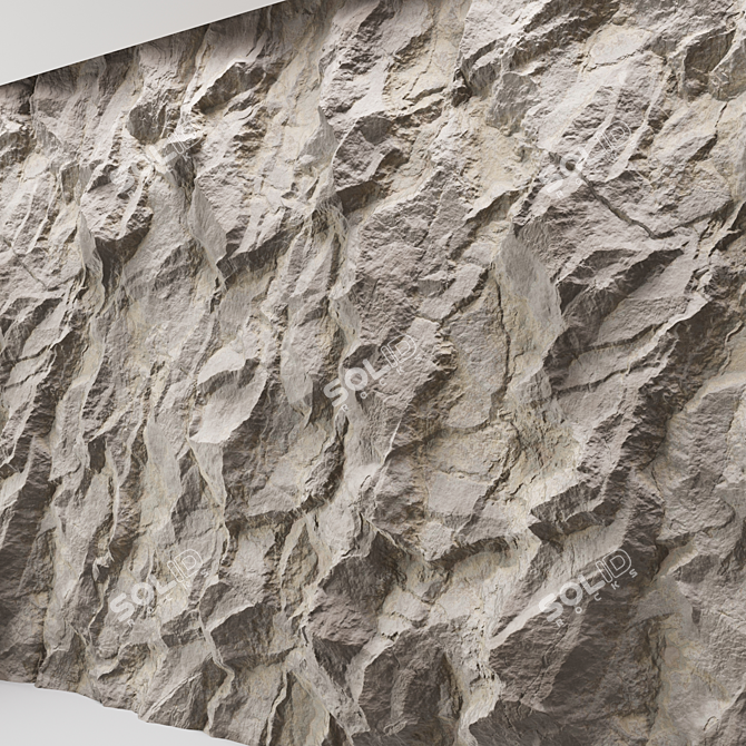 Seamless Rock Cliff Wall Texture 3D model image 4