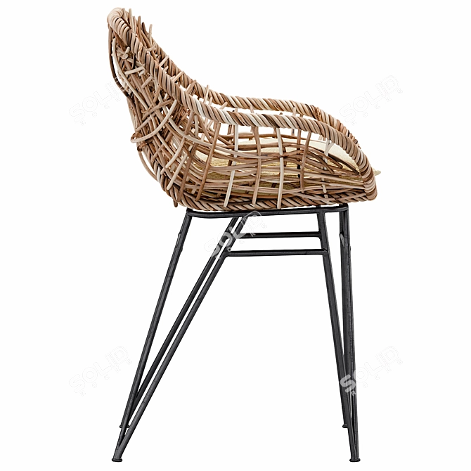 Rustic Bamboo Chair 3D model image 5