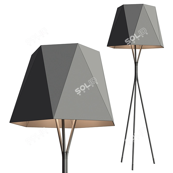 Modern Corona Floor Lamp 3D model image 2