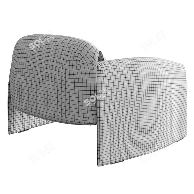 Poliform Le Club Armchair: Sleek Design, High-Quality Materials 3D model image 5