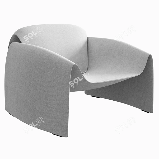 Poliform Le Club Armchair: Sleek Design, High-Quality Materials 3D model image 8