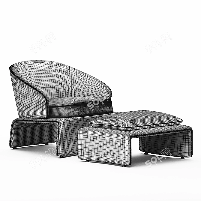 Halley Armchair: Sleek and Stylish 3D model image 3