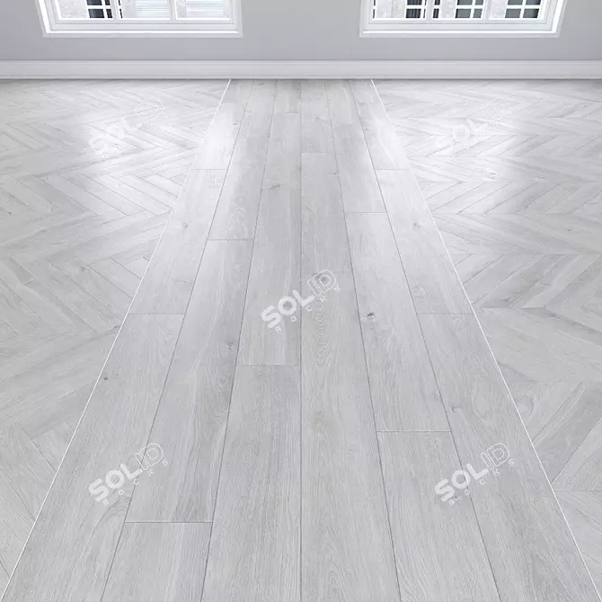 Parquet Oak: Herringbone, Linear & Chevron Designs 3D model image 1