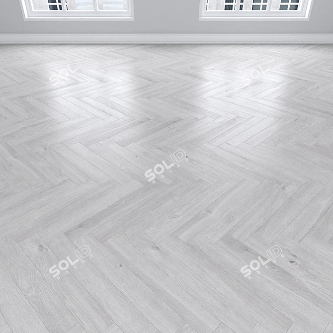 Parquet Oak: Herringbone, Linear & Chevron Designs 3D model image 3