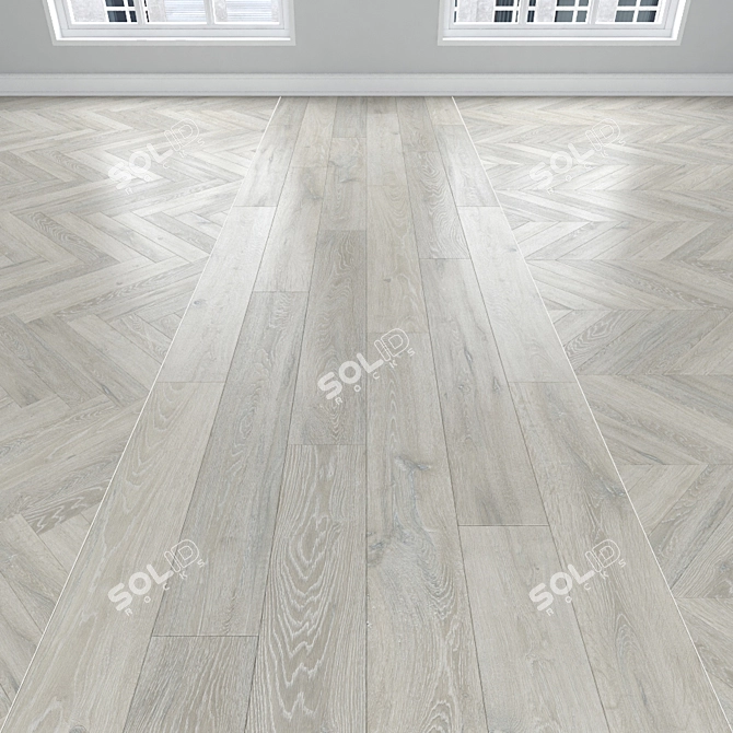 Oak Parquet: Herringbone, Linear, Chevron 3D model image 1