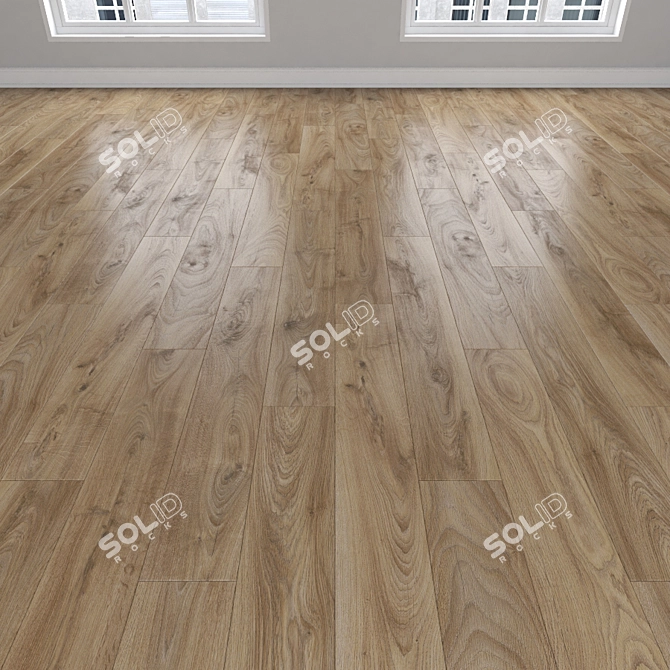 Oak Parquet: Herringbone, Linear, Chevron 3D model image 2