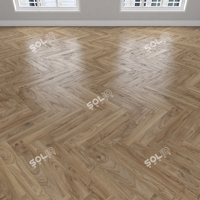 Oak Parquet: Herringbone, Linear, Chevron 3D model image 3