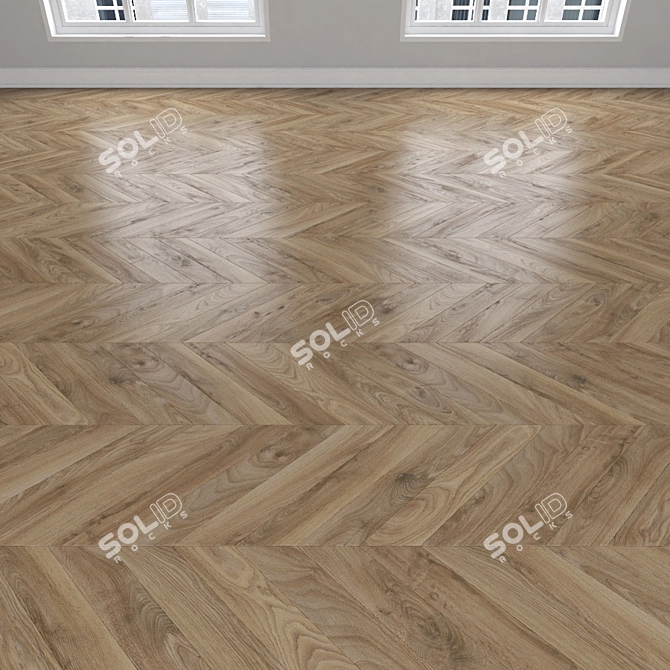 Oak Parquet: Herringbone, Linear, Chevron 3D model image 4