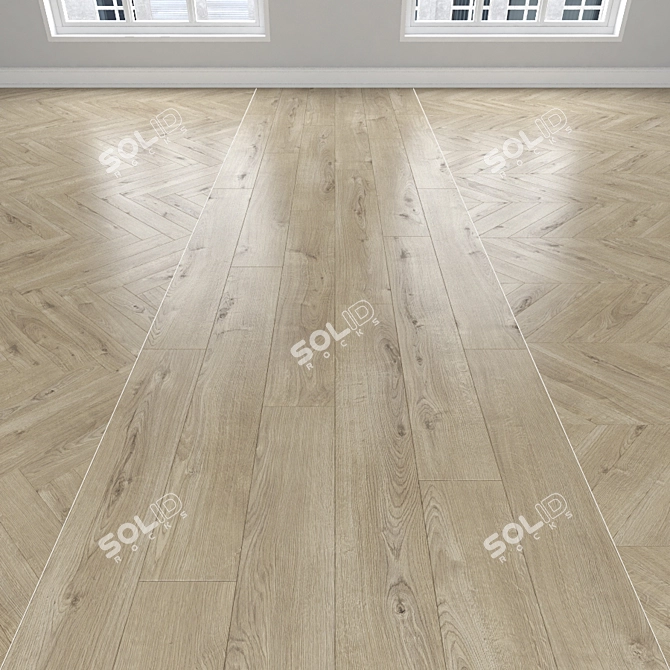 Oak Parquet: Herringbone, Linear & Chevron 3D model image 1