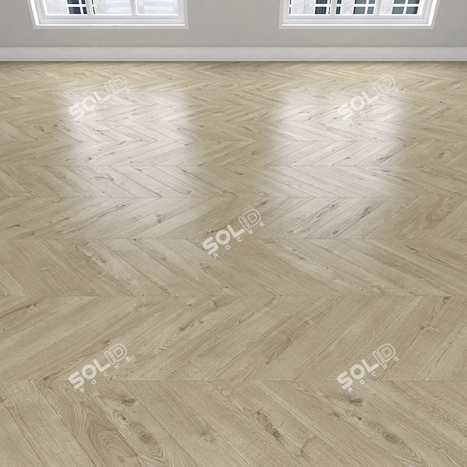 Oak Parquet: Herringbone, Linear & Chevron 3D model image 4