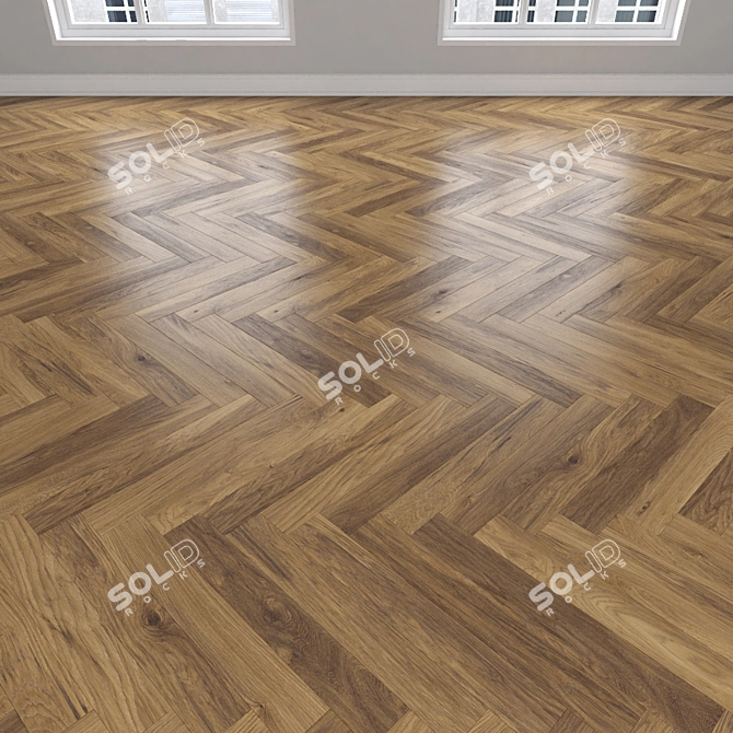 Versatile Oak Parquet: Herringbone, Linear, Chevron 3D model image 3