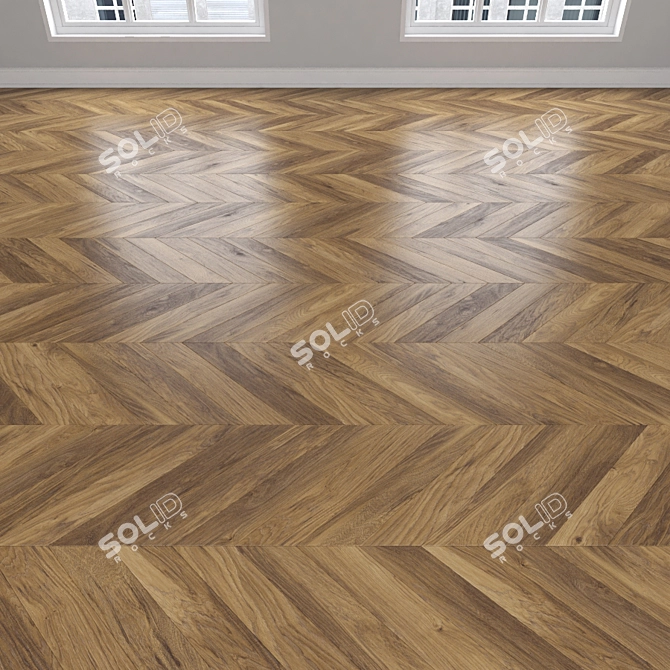 Versatile Oak Parquet: Herringbone, Linear, Chevron 3D model image 4