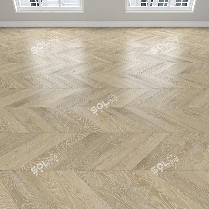 Oak Parquet: Herringbone, Linear, Chevron 3D model image 4