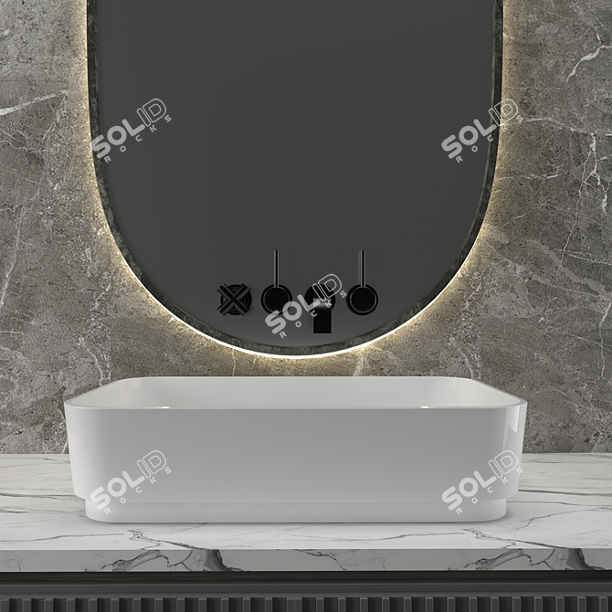 Versatile Bathroom Set: A105 3D model image 3