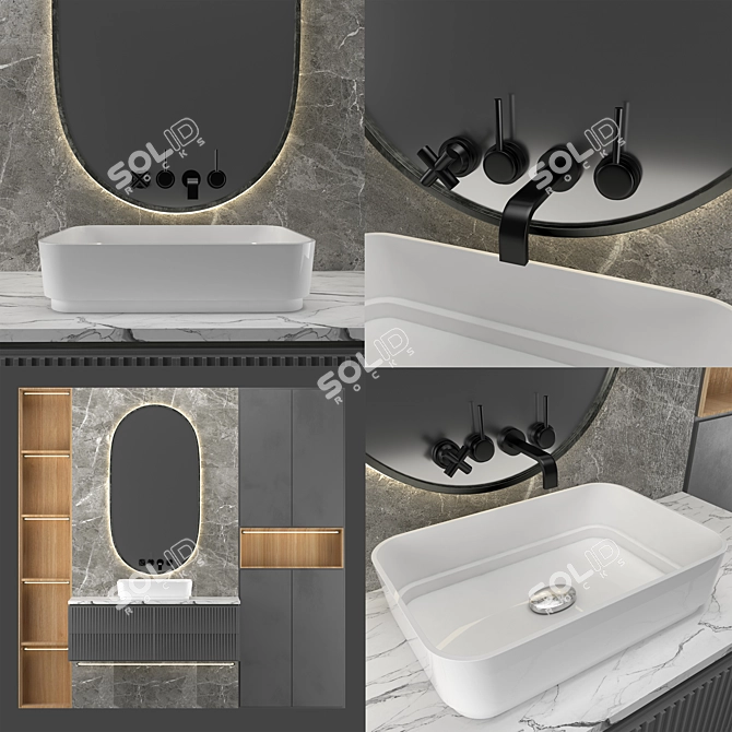 Versatile Bathroom Set: A105 3D model image 5