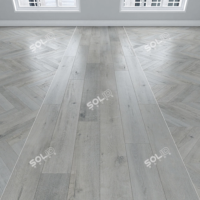 Oak Parquet: Herringbone, Linear & Chevron 3D model image 1