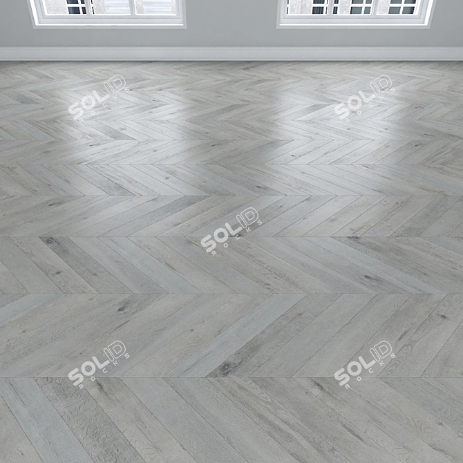 Oak Parquet: Herringbone, Linear & Chevron 3D model image 4