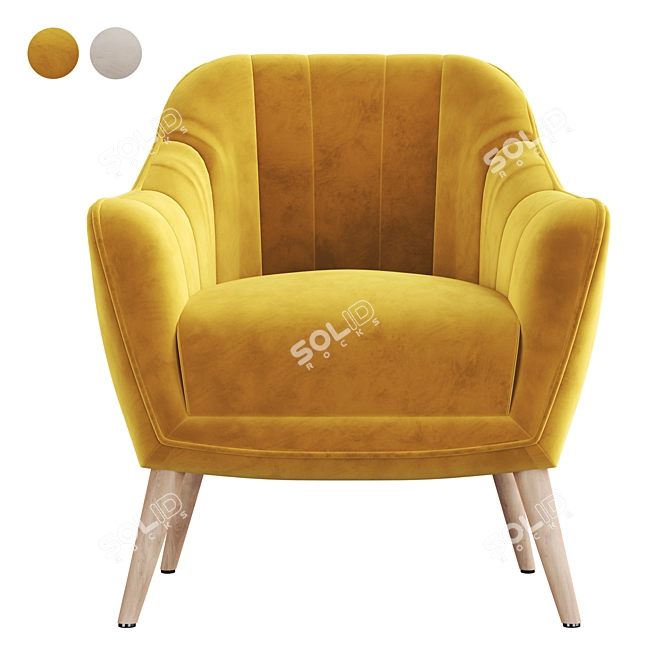 Elegant Selena Armchair: Stylish Design & Superior Comfort 3D model image 2