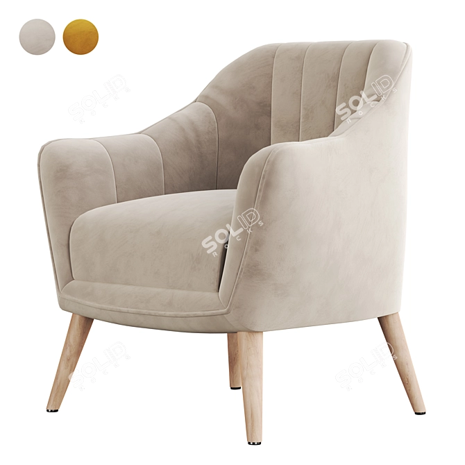 Elegant Selena Armchair: Stylish Design & Superior Comfort 3D model image 4