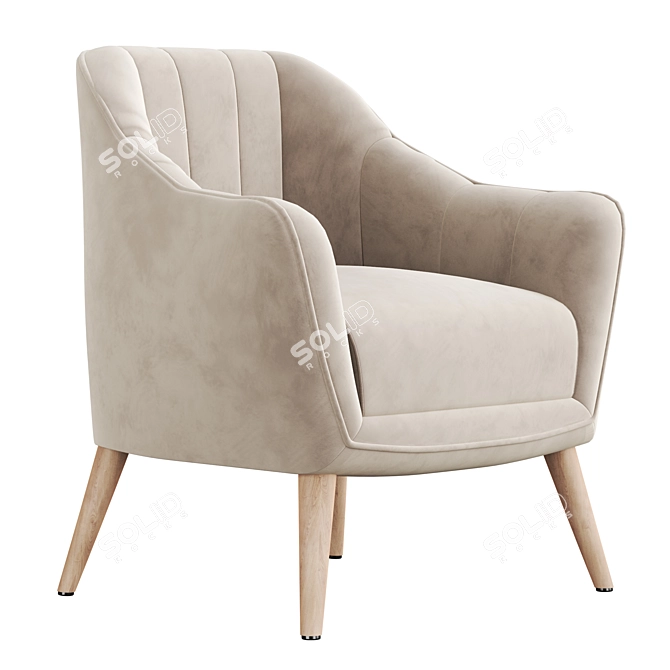 Elegant Selena Armchair: Stylish Design & Superior Comfort 3D model image 5