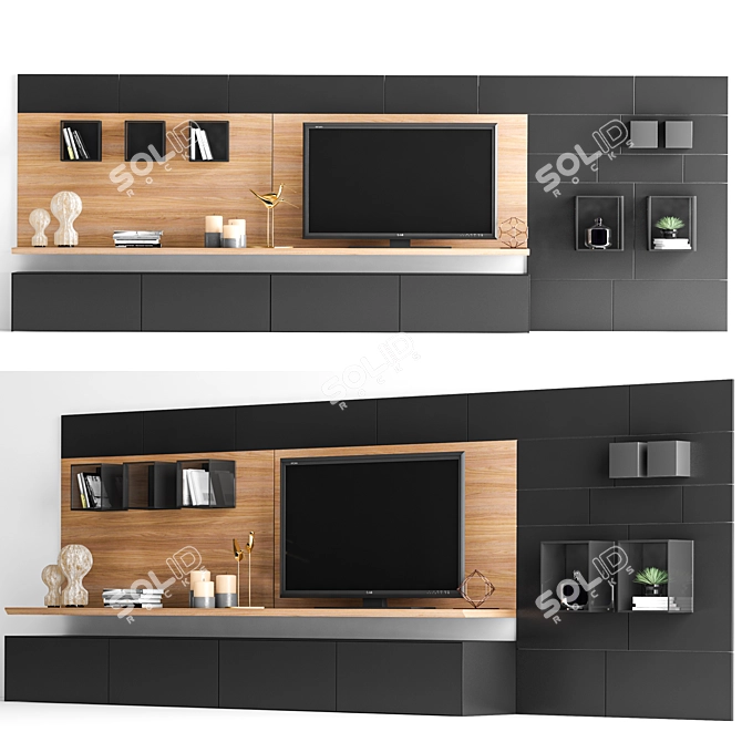 Ronda Design Magnetika TV Cabinet: Stylish Storage Solution 3D model image 2