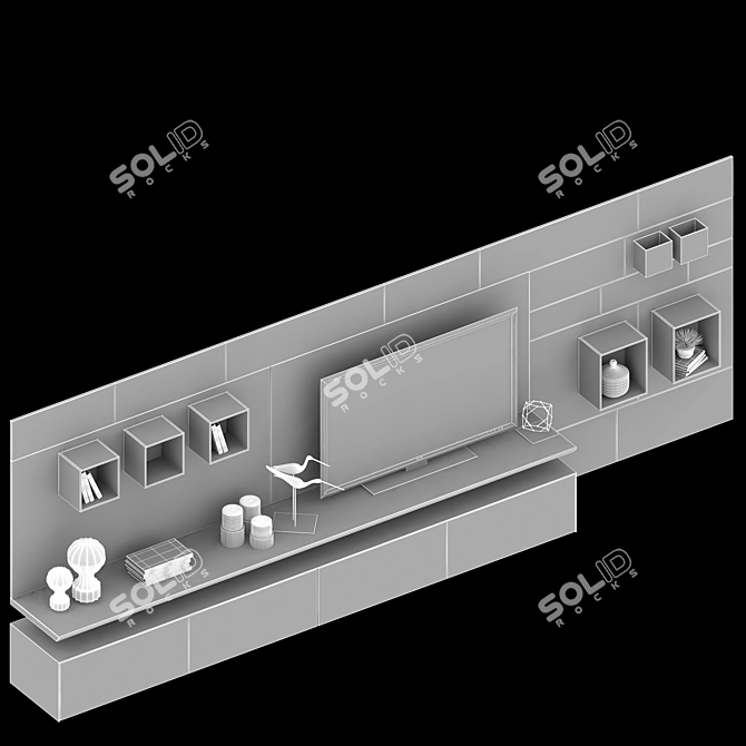 Ronda Design Magnetika TV Cabinet: Stylish Storage Solution 3D model image 4