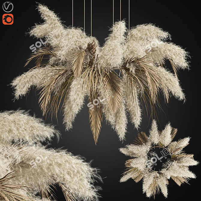 Pampas Ceiling Lamp: Elegant and Modern 3D model image 1