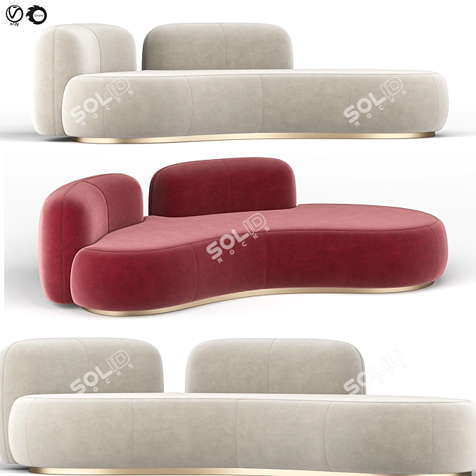 Modern Tateyama Sofa: Sleek and Stylish 3D model image 1