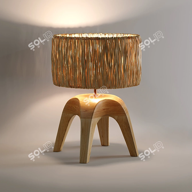 Minimalist Natural Leonti Lamp 3D model image 4