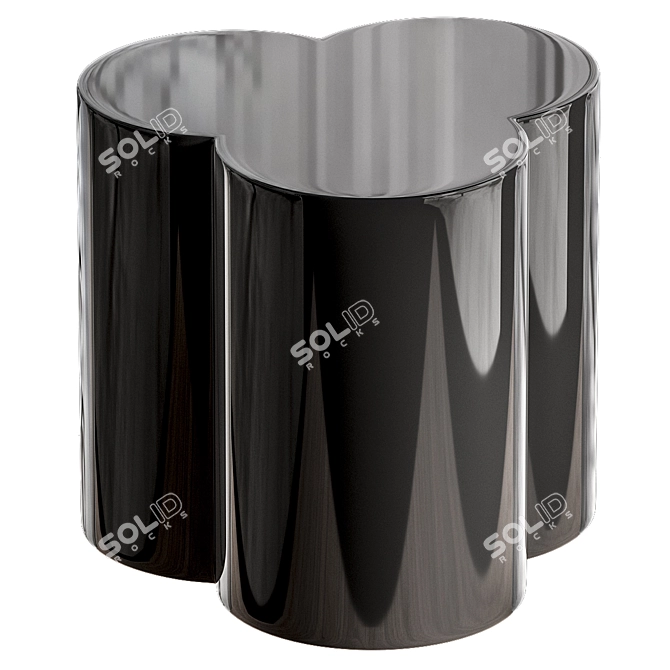 Modern Black & White Side Table 3D model image 1