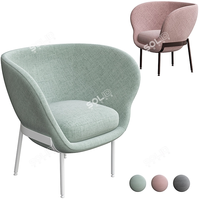 Elegant Armada Lounge Chair 3D model image 1