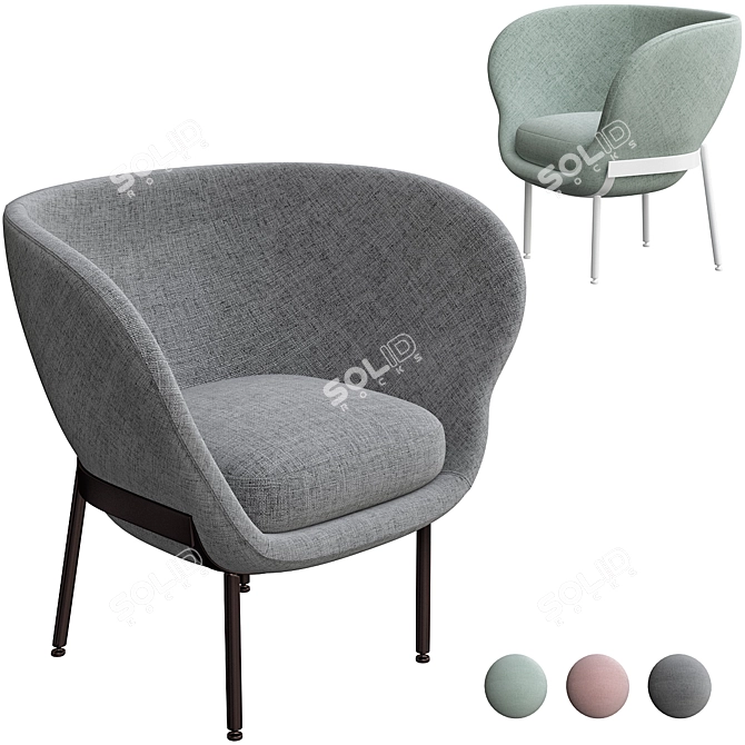 Elegant Armada Lounge Chair 3D model image 2