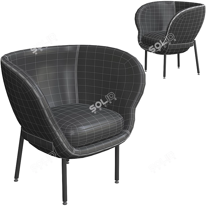 Elegant Armada Lounge Chair 3D model image 3