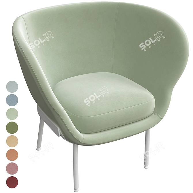 Elegant Armada Lounge Chair 3D model image 4