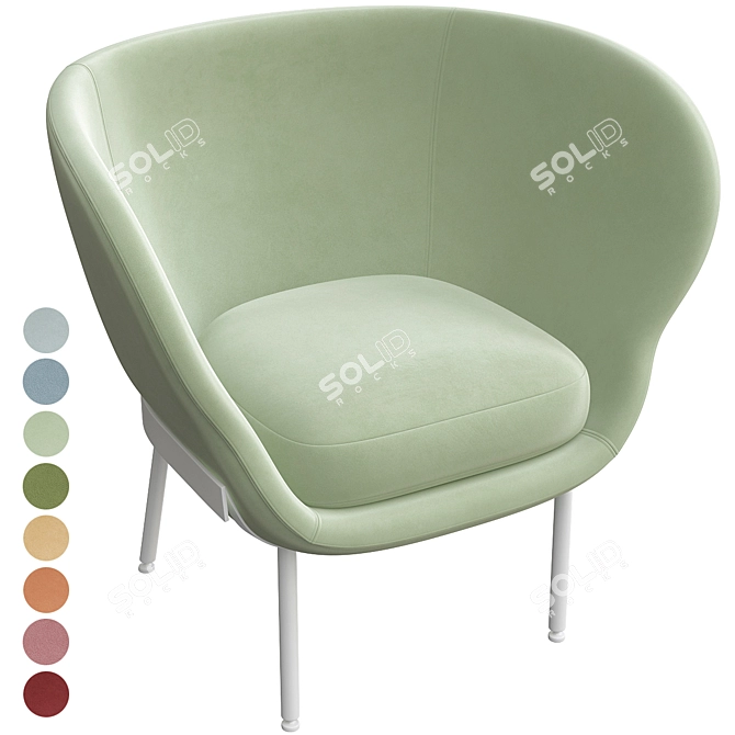 Elegant Armada Lounge Chair 3D model image 9